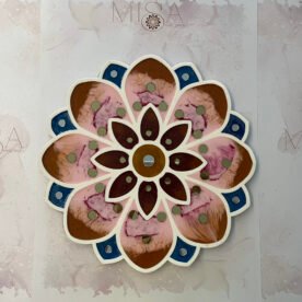 Misa Island Rangoli- Blue, Pink, Bronze and Gold Flower, Abhlas (mirrors) 5 island rangoli IR03 IMG 9190 scaled 1