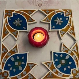 Misa Island Rangoli Border- Golden, Blue, Abhlas (mirrors)- Set of 4 7 island rangoli IR09 IMG 9618 scaled 1