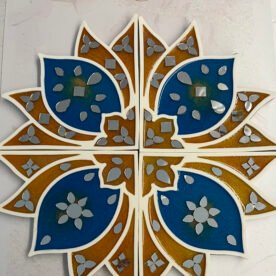 Misa Island Rangoli Border- Golden, Blue, Abhlas (mirrors)- Set of 4 5 island rangoli IR09 IMG 9619 scaled 1