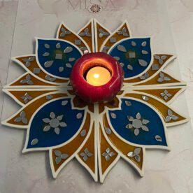 Misa Island Rangoli Border- Golden, Blue, Abhlas (mirrors)- Set of 4 3 island rangoli IR09 IMG 9620 scaled 1