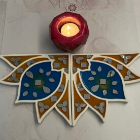 Misa Island Rangoli Border- Golden, Blue, Abhlas (mirrors)- Set of 2 6 island rangoli IR10 IMG 9623 scaled 1