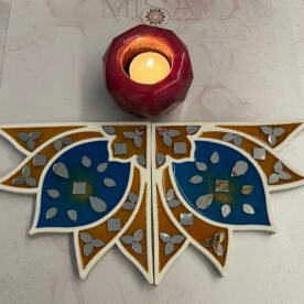 Misa Island Rangoli Border- Golden, Blue, Abhlas (mirrors)- Set of 2 4 island rangoli IR10 IMG 9624 scaled 1