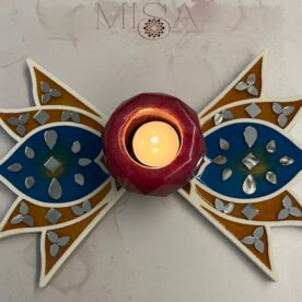 Misa Island Rangoli Border- Golden, Blue, Abhlas (mirrors)- Set of 2 5 island rangoli IR10 IMG 9626 scaled 1