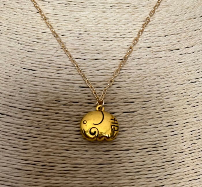 Necklace- Misa Elephant Gold Pendant with Gold Link Chain
