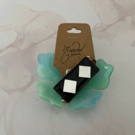 Necklace- Misa Emerald Pendant with Silver Pearl Chain- Black base, Mirror 6 necklace NK47 IMG 9552 scaled 1