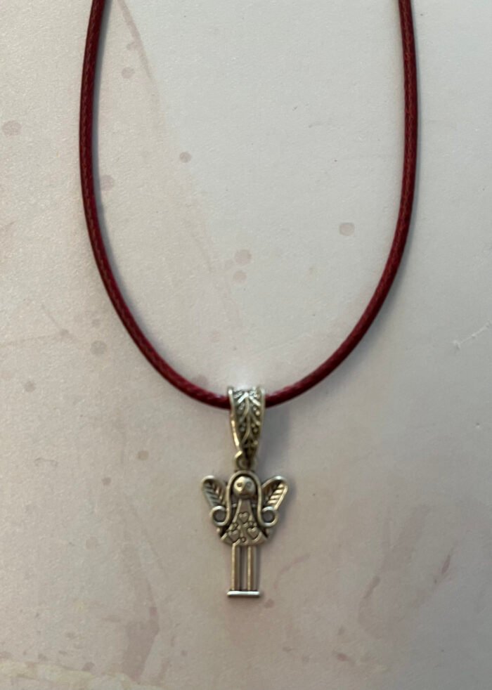 Necklace- Misa Fairy Pendant with Maroon Cord Chain