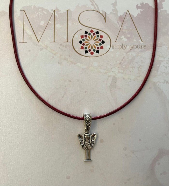 Necklace- Misa Fairy Pendant with Maroon Cord Chain - Image 2