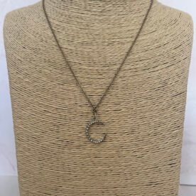 Necklace- Misa Crescent Diamond Silver Pendant with Silver Link Chain 3 necklace NK92 IMG 1603 scaled 1