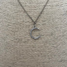 Necklace- Misa Crescent Diamond Silver Pendant with Silver Link Chain 5 necklace NK92 IMG 1606 scaled 1