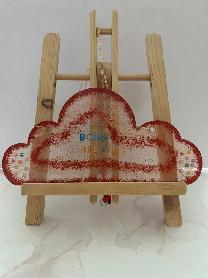 Misa Wall Hanging- Cloud, Red with flowers, Born Red..y - Image 3