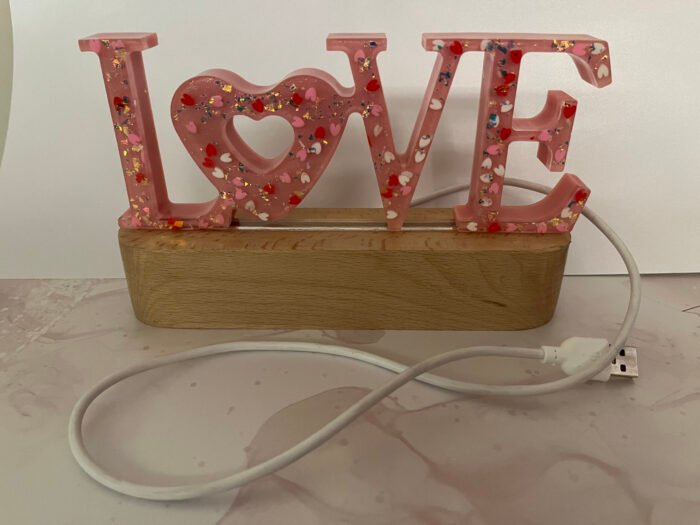 Misa Love Lamp- Pink with Hearts - Image 2