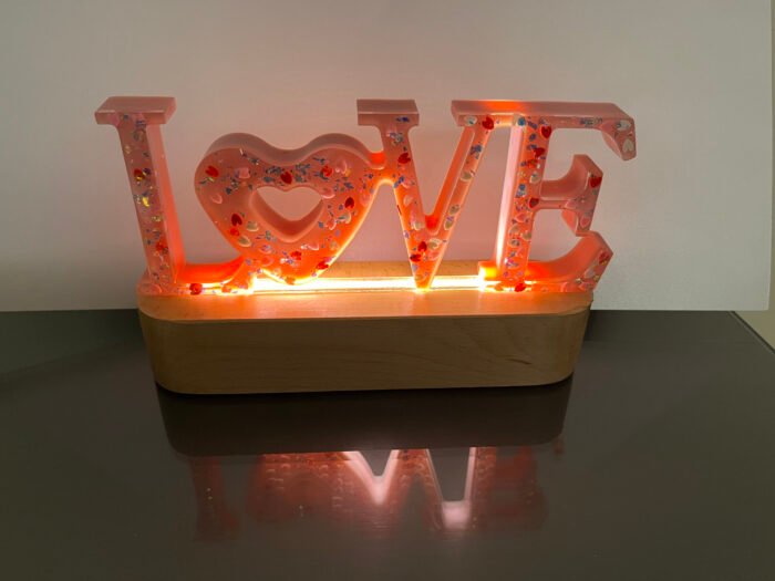 Misa Love Lamp- Pink with Hearts - Image 3
