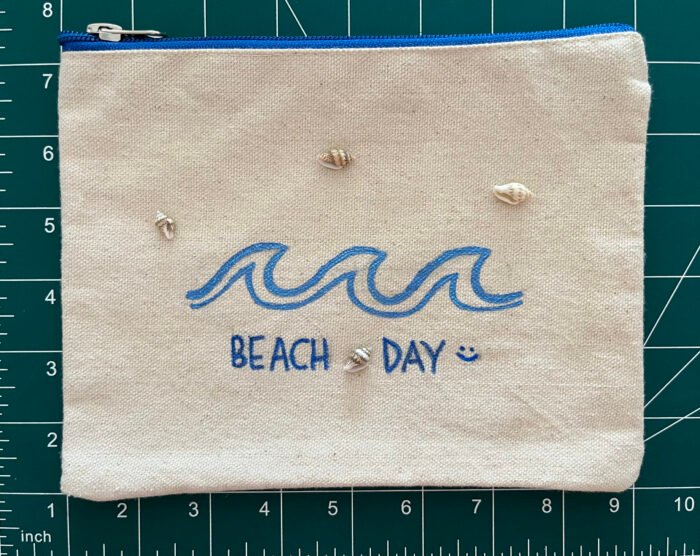 Misa Hand-painted Pouch- Beach Day - Image 2