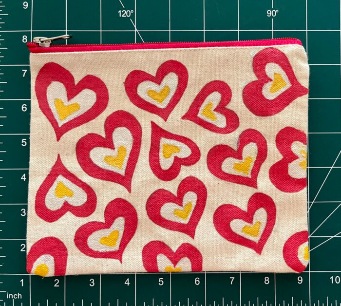 Misa Hand-painted Pouch- Hearts - Image 2