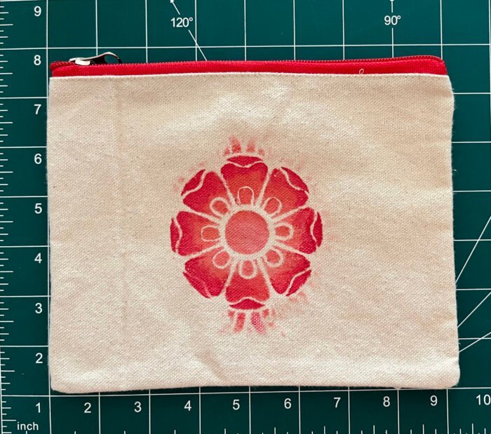 Misa Hand-painted Pouch- Red Flower - Image 2