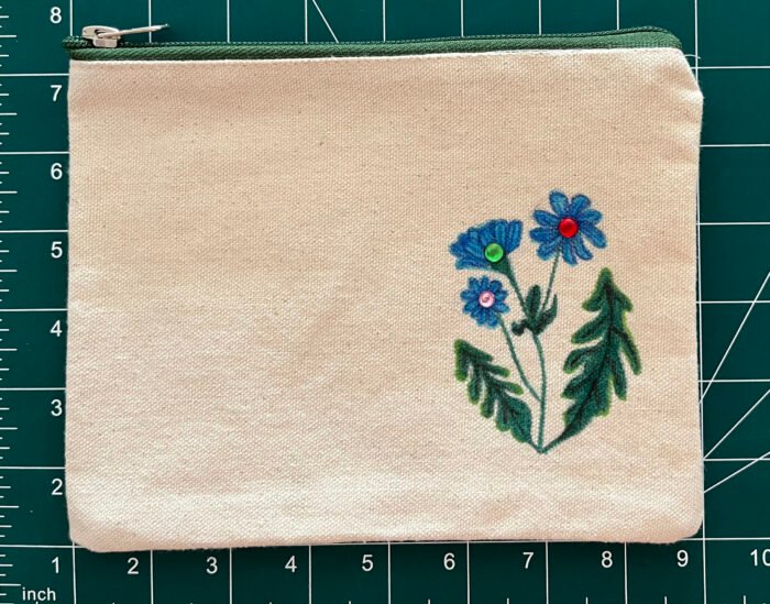 Misa Hand-painted Pouch- Flower with studs - Image 2