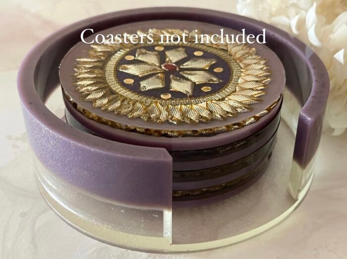 Misa Round Coaster Stand- Purple & Transparent - Image 3