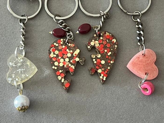 Misa Resin Heart Keychains