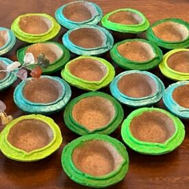 Misa T-lite & Diya Holder- Maroon, Green & Gold 7 IMG 5650 2