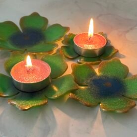 Misa T-lite & Diya Holder- Green, Blue & Gold 6 IMG 6030