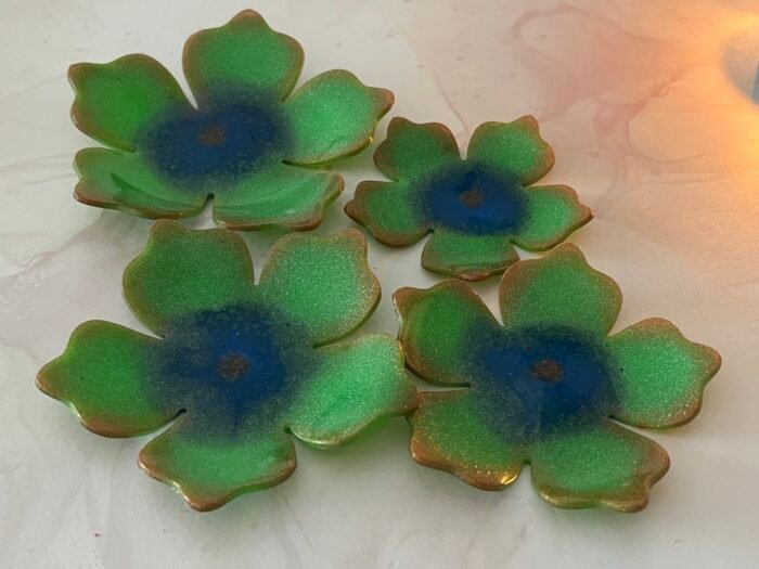 Misa T-lite & Diya Holder- Green, Blue & Gold - Image 3