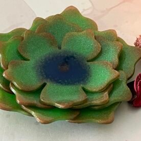 Misa T-lite & Diya Holder- Green, Blue & Gold 4