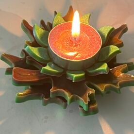 Misa T-lite & Diya Holder- Maroon, Green & Gold 3 IMG 6035