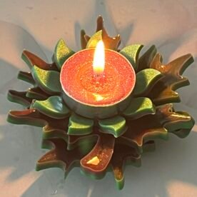 Misa T-lite & Diya Holder- Maroon, Green & Gold 6 IMG 6036