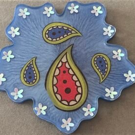 Misa Flora Coasters- Blue with Paisley & Flowers 7 IMG 6058