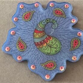Misa Flora Coasters- Blue with Paisley & Flowers 5 IMG 6060
