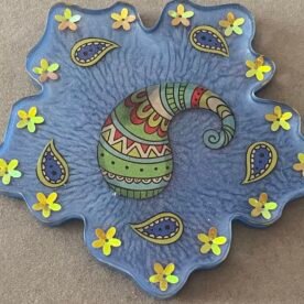 Misa Flora Coasters- Blue with Paisley & Flowers 6 IMG 6061