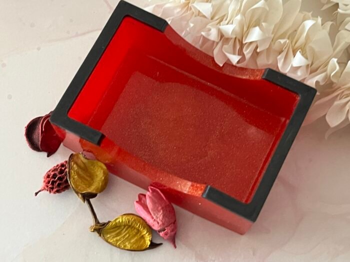 Misa Rectangle Coaster Stand- Red & Black