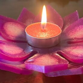 Misa T-lite & Diya Holder- Purple & White 5 IMG 6464