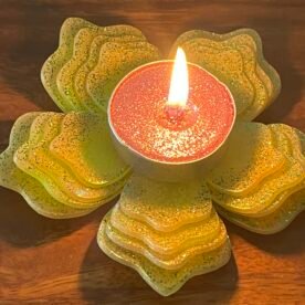 Misa T-lite & Diya Holder- Yellow, Green & Gold 6 IMG 6466