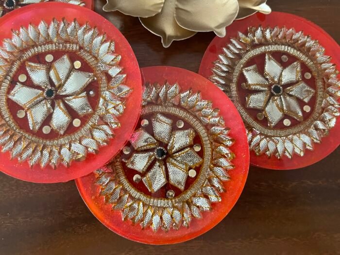Misa Allium Coasters/T-Lite Holder- Pink, Gold