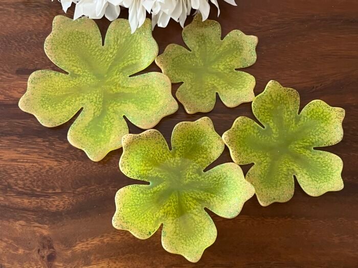 Misa T-lite & Diya Holder- Yellow, Green & Gold - Image 2