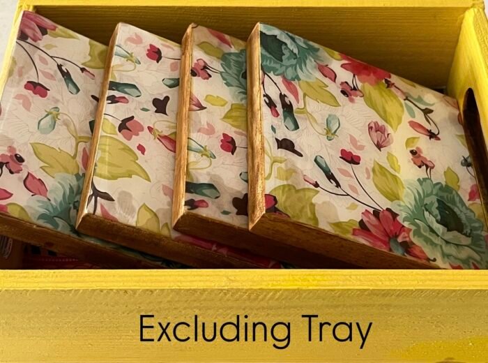 Misa Wooden Cornus Coasters- Floral Découpage - Image 3