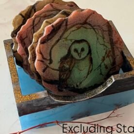 Misa Agate Coasters/T-Lite Holder- Brown with Découpage Owls 5 42558809 1C29 4C93 961E 30DD8AA4F1BD