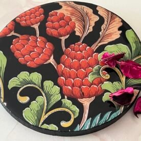 Misa Allium Coaster- Black with Magnolia Découpage 3 IMG 6990