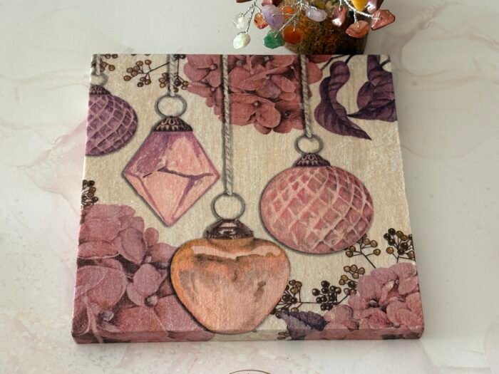 Misa Wooden Cornus Coaster- Ornaments Découpage