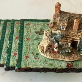 Misa Wooden Agate Cornus Coasters- Green Christmas Design Découpage 5 IMG 7308