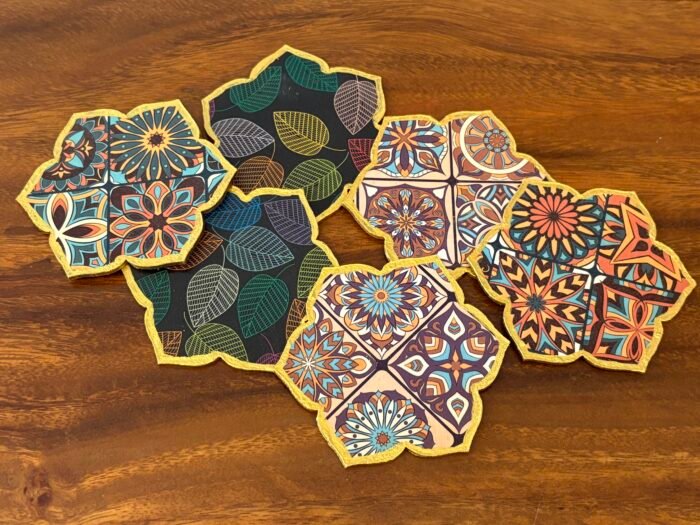 Misa Flora MDF Coasters- Mandala Découpage (Set of 6) - Image 4