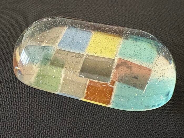 Misa Achillea Paper Weight- Blue with Glass Tiles - Image 4