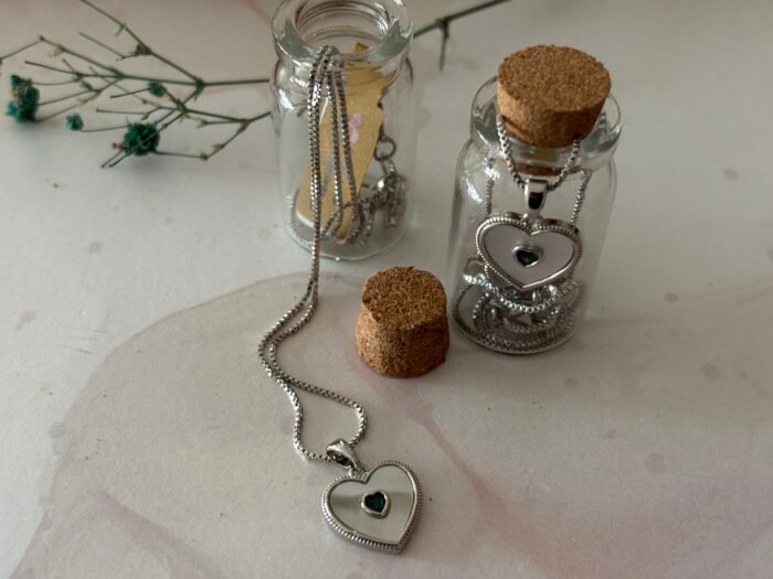 Misa Emerald in Heart Necklace - Image 5