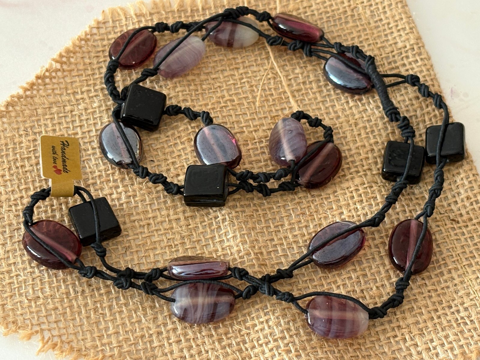 Misa Mulberry Mist Glass Necklace 4 Misa Mulberry Mist Glass Necklace - Image 3