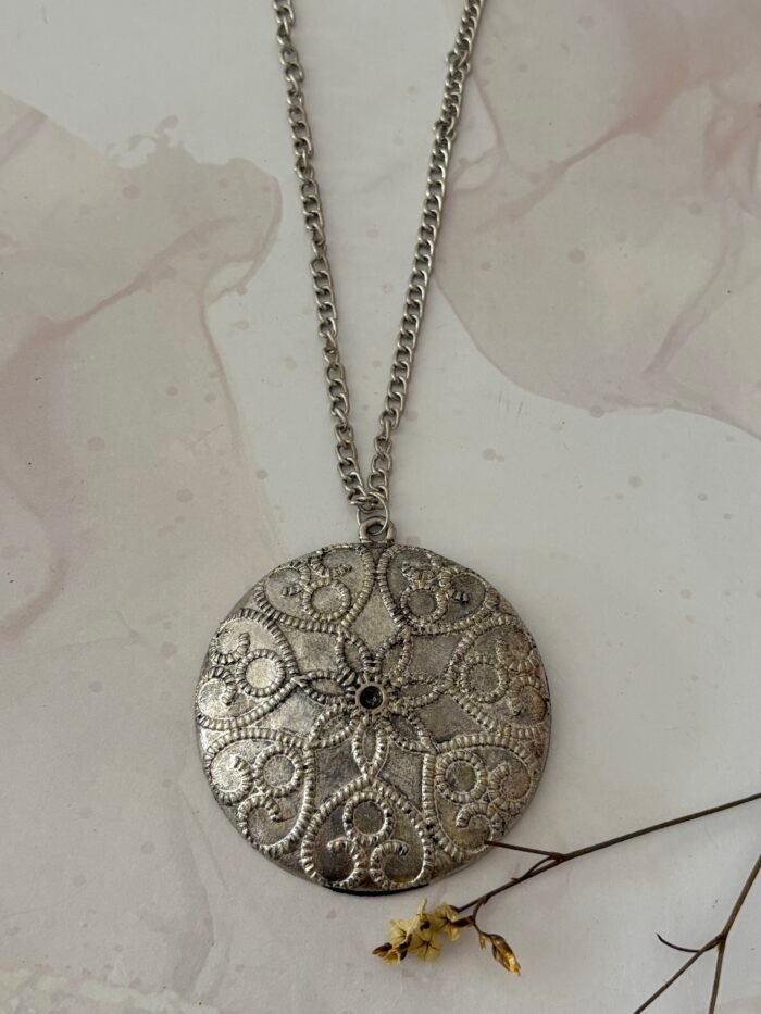 Misa Silver Lace Mandala Pendant Necklace 16 IMG 0901