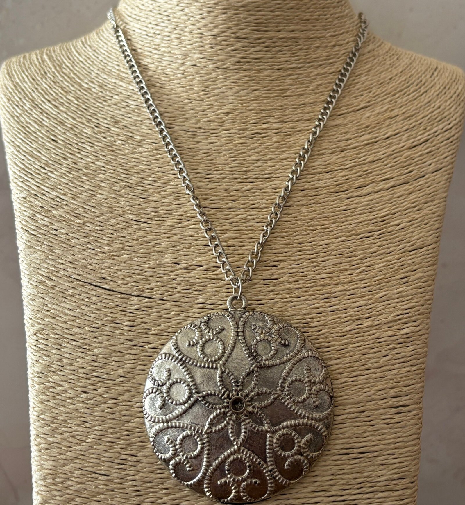 Misa Silver Lace Mandala Pendant Necklace 4 Misa Silver Lace Mandala Pendant Necklace - Image 3