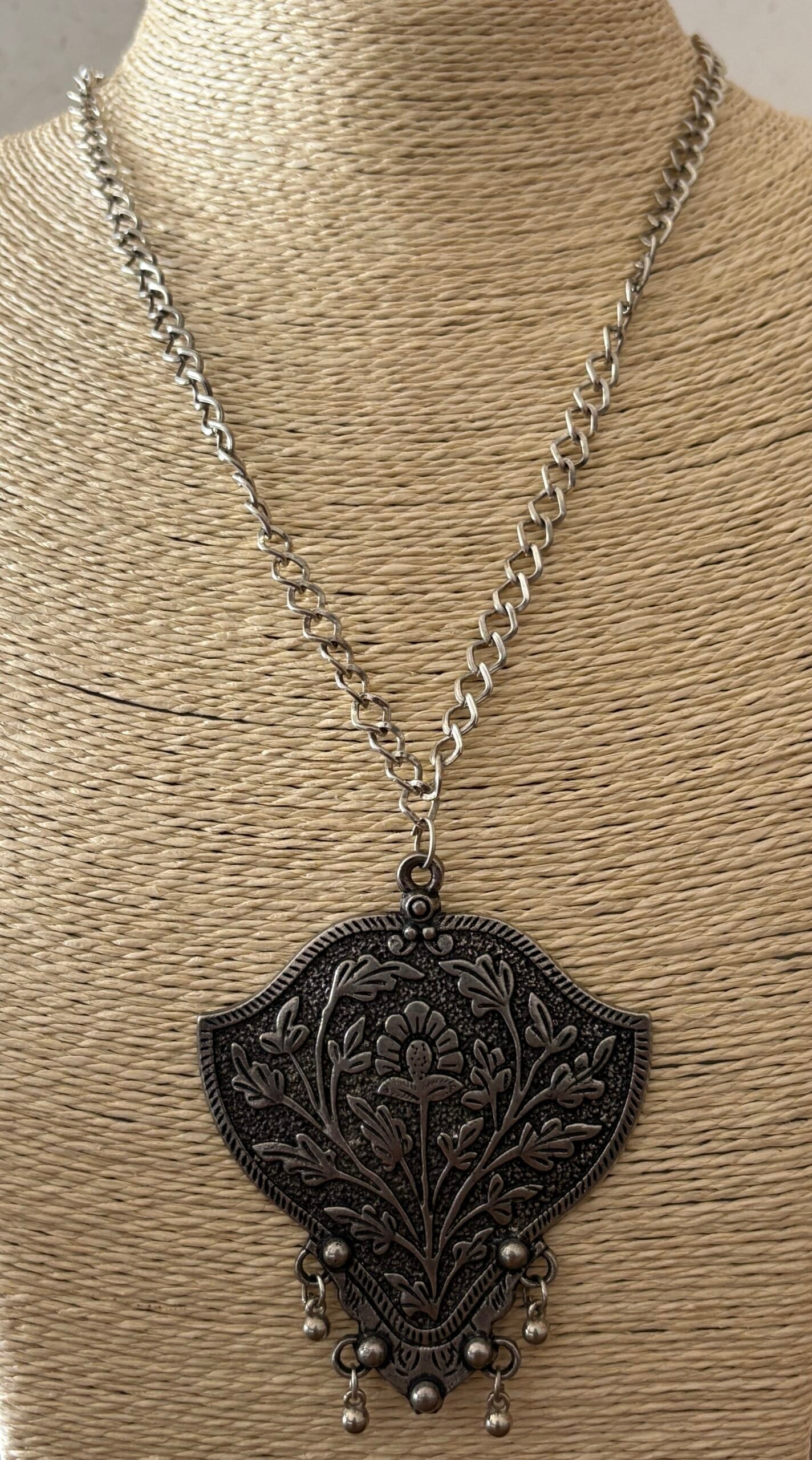 Misa Antique Blossom Shield Pendant Necklace 3 Misa Antique Blossom Shield Pendant Necklace - Image 2