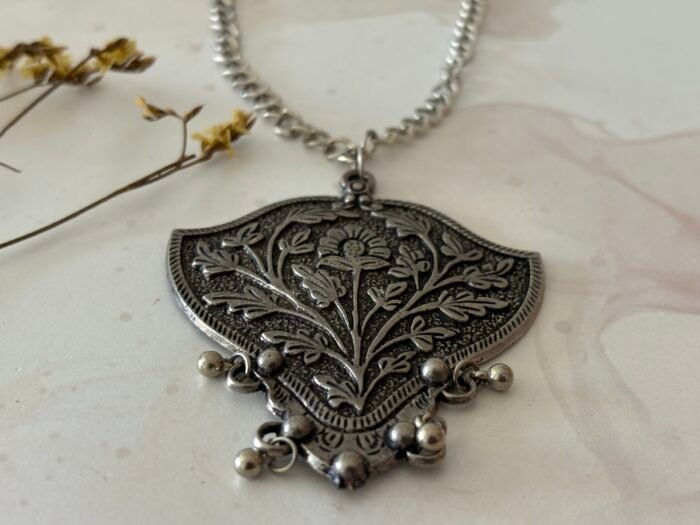 Misa Antique Blossom Shield Pendant Necklace 2 IMG 0908