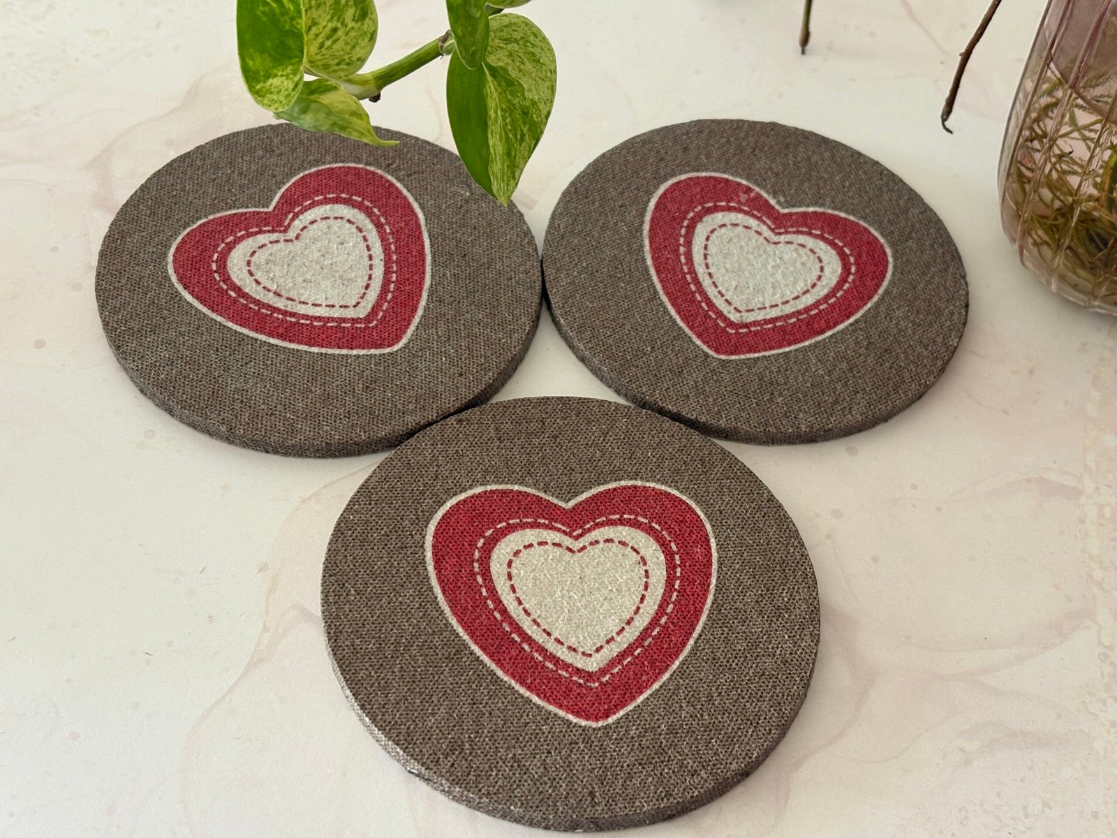 Misa Rustic Hearts Coasters- Set of 6 4 Misa Rustic Hearts Coasters- Set of 6 - Image 3